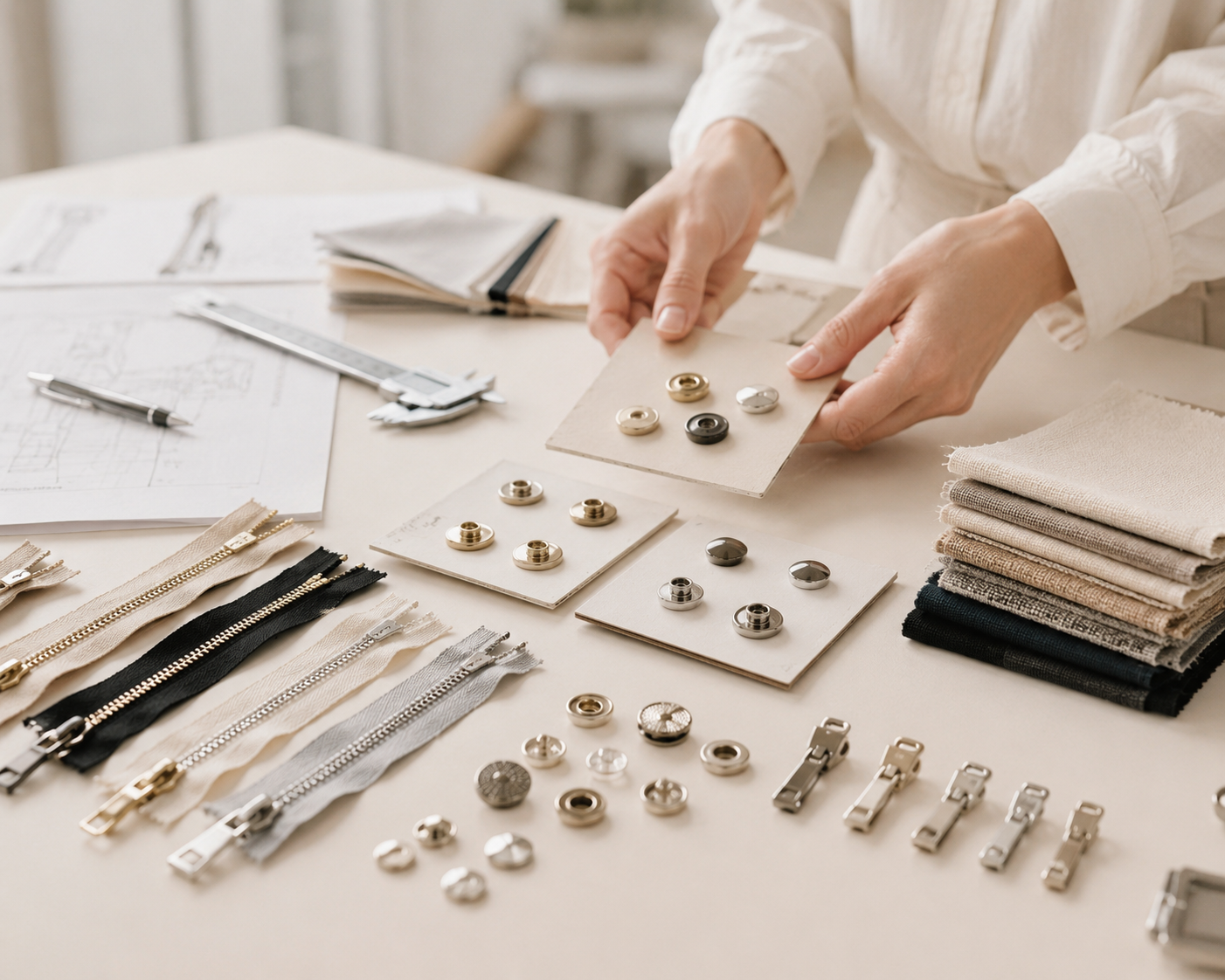 Metal trim development -- buttons, hardware and zippers for apparel brands