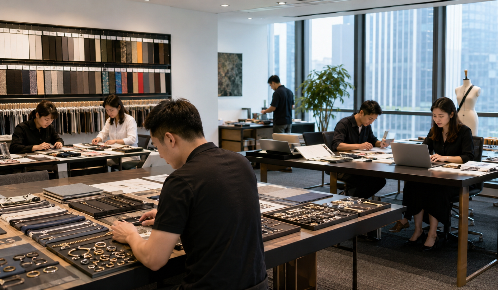 Feili Accessories China office -- sampling and production workspace