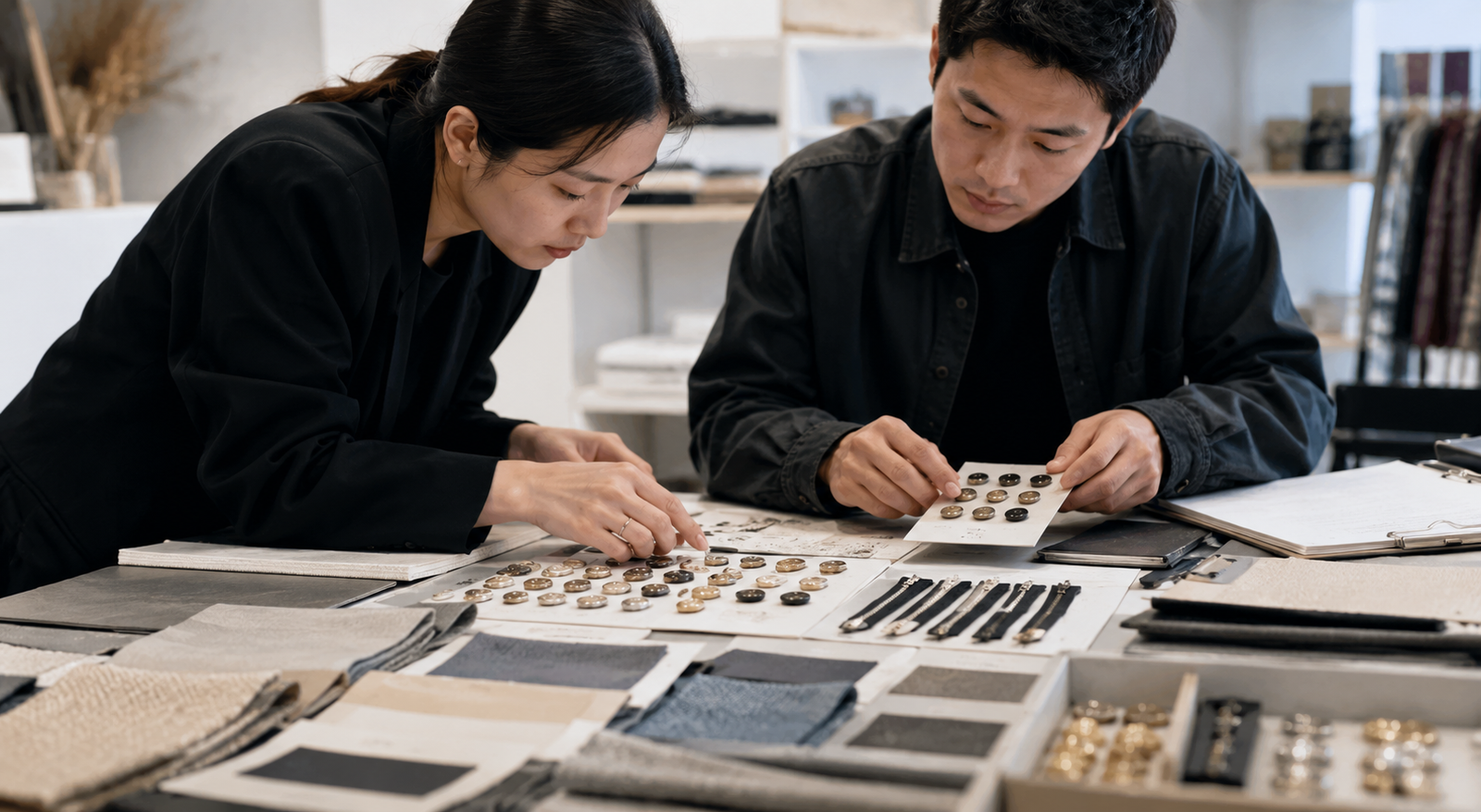 China-based metal button and zipper sampling and production by Feili Accessories